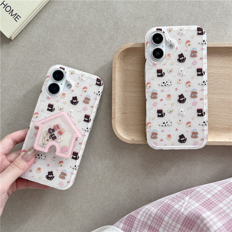 Iphone 16 pro max 15 pro max รูปแบบบ้านลูกสุนัข วัสดุ TPU เคสโทรศัพท์กระบวนการ IMD