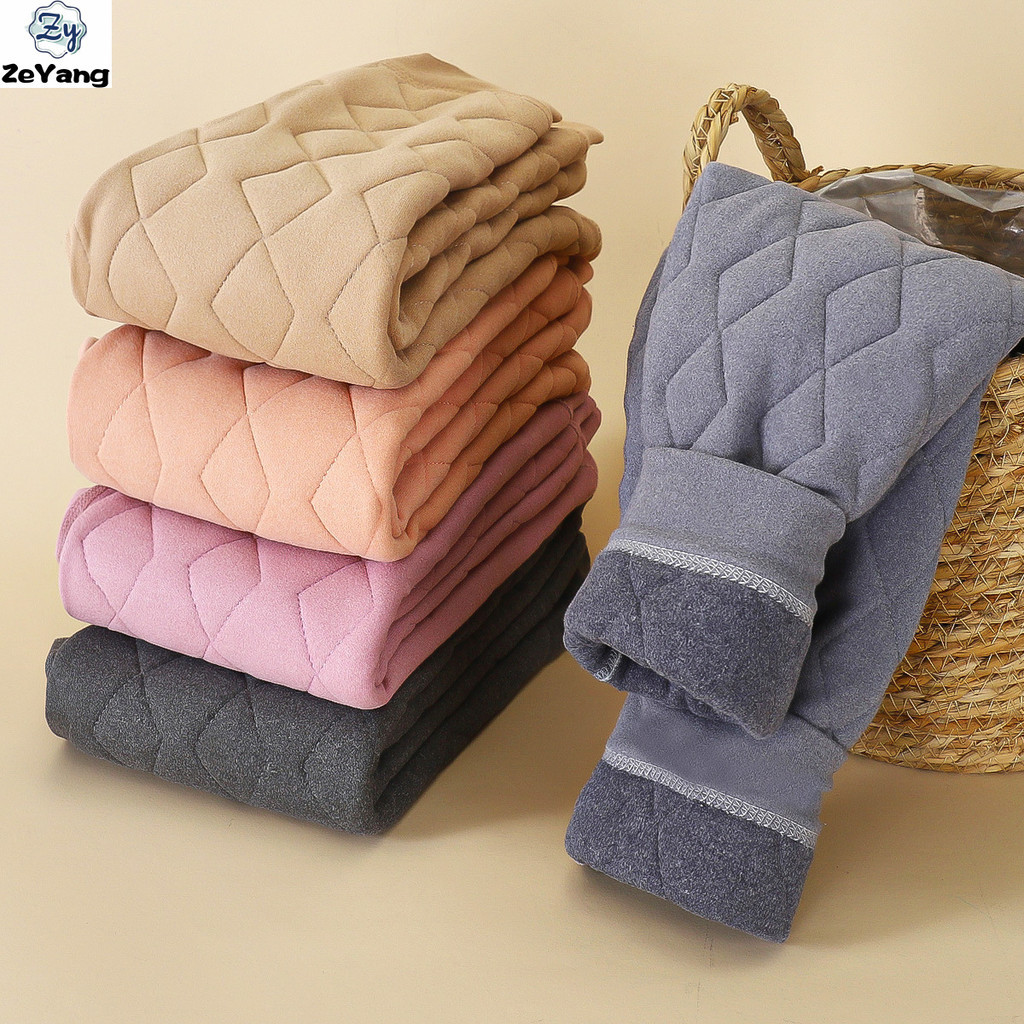 [ZY] 90-170 พร้อมสต็อกเด็ก Quilted Warm Pants Fleece Casual Pants ฤดูใบไม้ร่วงฤดูหนาวเด็กกางเกงผ้าฝ้ายหนา All-Match กางเกงชุดชั้นในยืดหยุ่น