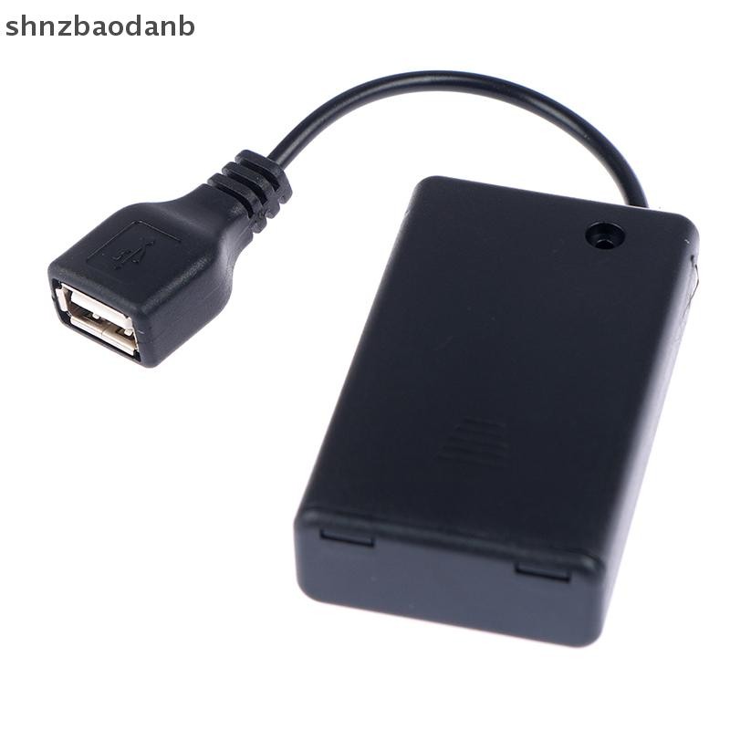 [SHNZFF] กล่อง 3*AAA พร้อมพอร์ต USB สําหรับชุดไฟ Led อาคารบล็อกพร้อมสวิตช์เป็น YBUI