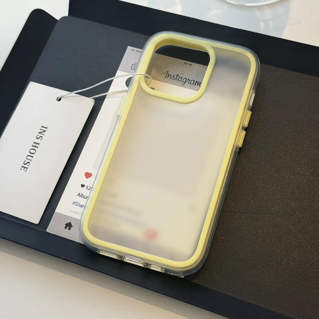 กรอบสีหรูหรา Frosted 3-in -1 เคสโทรศัพท์สําหรับ iPhone16 Pro Max 15 14 13 12 11 Pro Max กันกระแทกกล้องป้องกัน Drop-proof Hard ฝาหลัง
