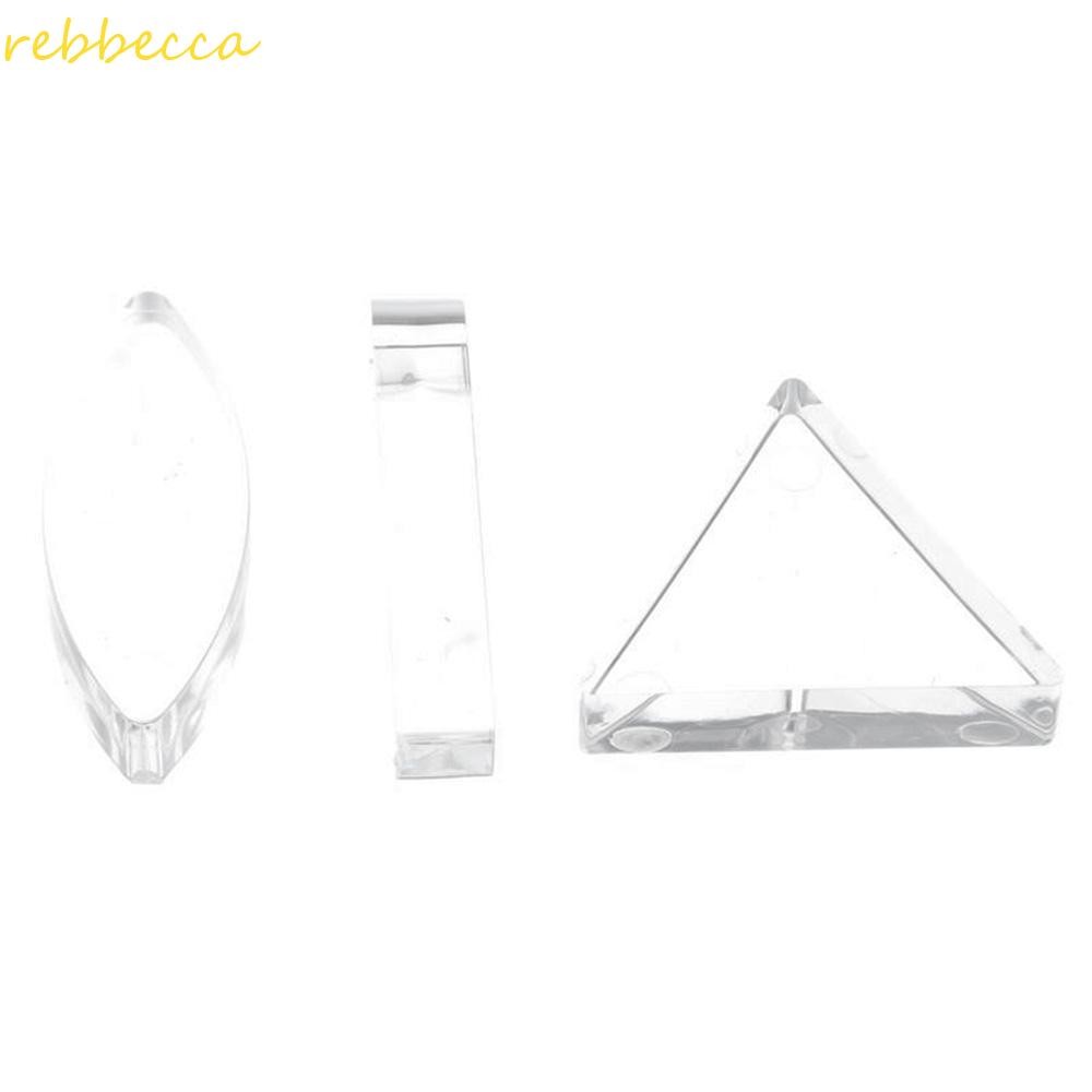 รีเบคก้า 6ชิ้นฟิสิกส์สาธิตเครื่องมือ,โปร่งใสสามเหลี่ยมครึ่งวงกลมปริซึมสี่เหลี่ยม,ทนทานอะคริลิเลนส์ออปติคอลฟิสิกส์การสอนนักเ
