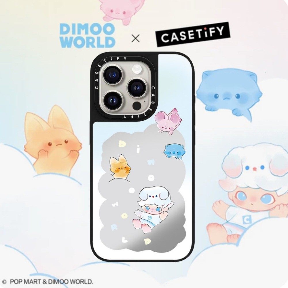 กระจกแม่เหล็ก DIMOO WORLD Anti fall เคสโทรศัพท์สําหรับ IPhone 16 ProMax 16Pro 15ProMax 15 16 14 13 12 11 Pro Max กรณีห่อปลอกกันกระแทกฝาหลัง