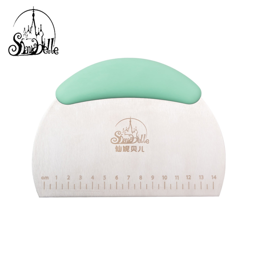 Shaniabelle เครื่องตัดแป้ง, dough Scraper Blade Pastry Scraper สแตนเลส w/ Anti SLIP ซิลิโคน Handle ครัวเบเกอรี่สำหรับขนมปังพิซซ่าเค้กวัดขนาด