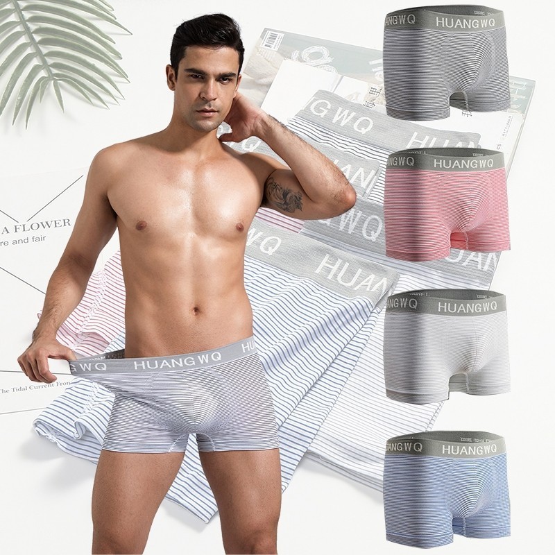 JIE HOME กางเกงในชายลายใหญ่ เนื้อผ้านิ่มไม่มีความกระด้าง เบาบาง ใส่สบาย ไม่อึดอัด ฟรีไซส์ เอว 28-40นิ้ว