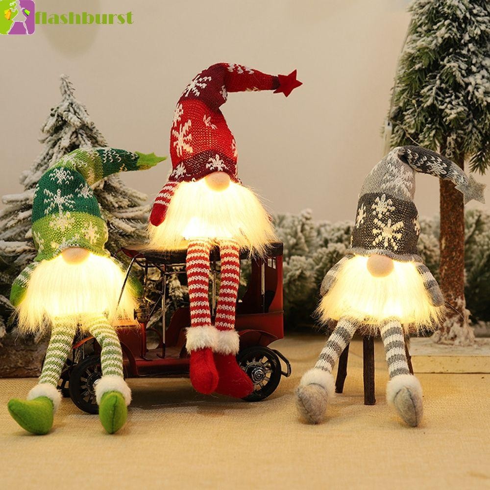 Flashburst Faceless ตุ๊กตา Figurines Miniatures โคมไฟ Goblin Rudolph พร้อมไฟ Faceless Old Man Gnome เด็กของขวัญ Dwarf Xmas ตกแต่ง