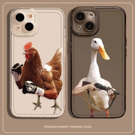 สัตว์ตลกสําหรับxiaomi Poco X6 X3 X5 F5 M6 F6 Pro F3 Mi 11 Lite 5G NE Mi 14T 13T 12T 13 11T Proตลกน่ารักมวยไก่เป็ดTPUนุ่มกันกระแทกปกหลัง