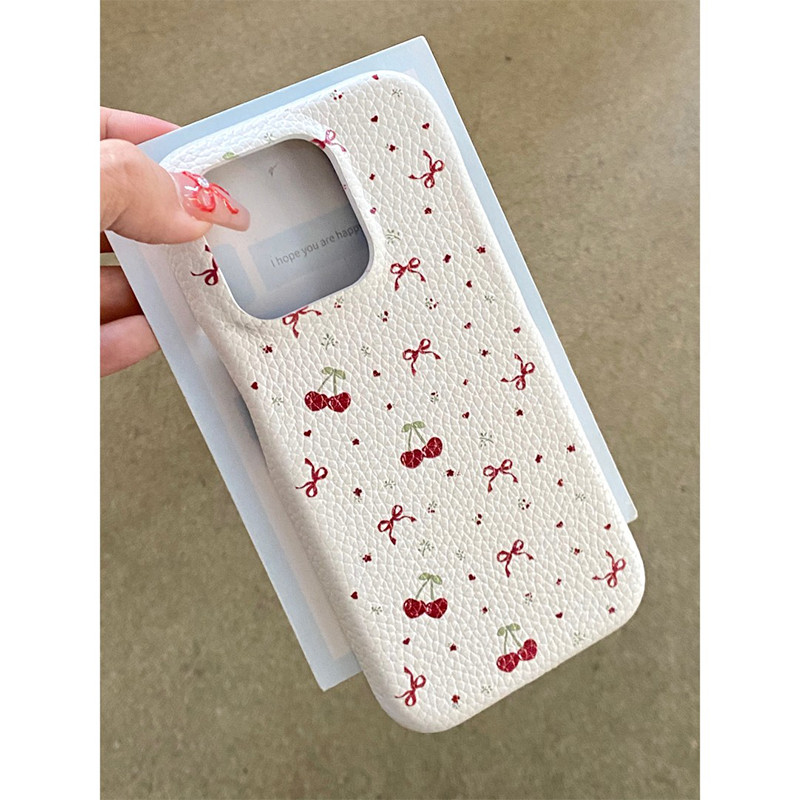 สําหรับ IPhone 16 15 14 13 12 11 Pro Max X XR Max 7 8 Plus Simple ดอกไม้เชอร์รี่เคสโทรศัพท์ปกอ่อน