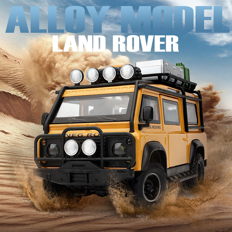 1:32 Land Rover Defender Van Off Road Alloy โมเดลรถเหล็กเสียงและแสงกลางแจ้งงานอดิเรกเครื่องประดับตกแต่งของขวัญเพื่อน