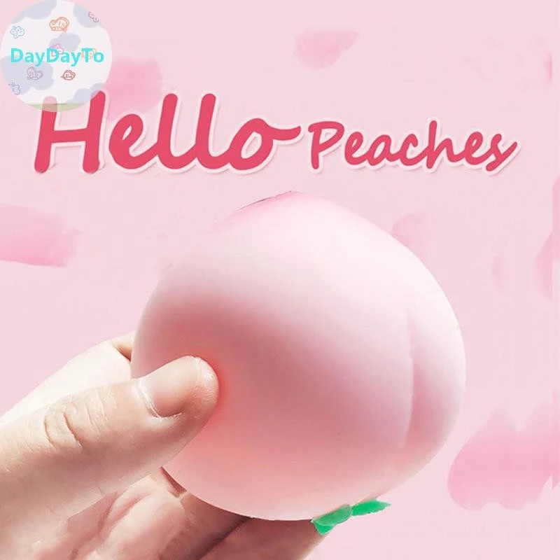 DayDayTo Anti-stress Peach Toys Slow Rising Fruit Squeeze Funny Stress Reliever ลดความดัน Prop TH