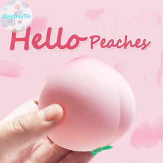 DayDayTo Anti-stress Peach Toys Slow Rising Fruit Squeeze Fu…
