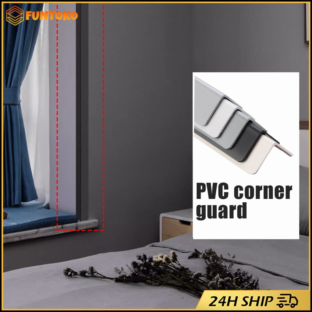 สินค้ามีคุณภาพ แถบป้องกันมุม PVC ยาว1เมตร หนา2มม.แถบป้องกันมุมผนัง กันขอบโต๊ะ อเนกประสงค์