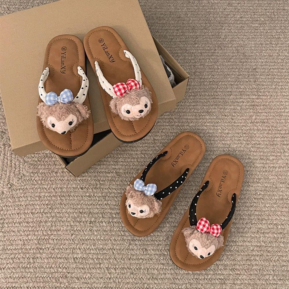 Tumzap Sherry May Flip Flops, Push Doll Anti Slip Beachwear Flip Flops,จุดด้านล่างนุ่มการ์ตูนคลิปนิ้วเท้ารองเท้าแตะผู้หญิงชายหาดวันหยุด