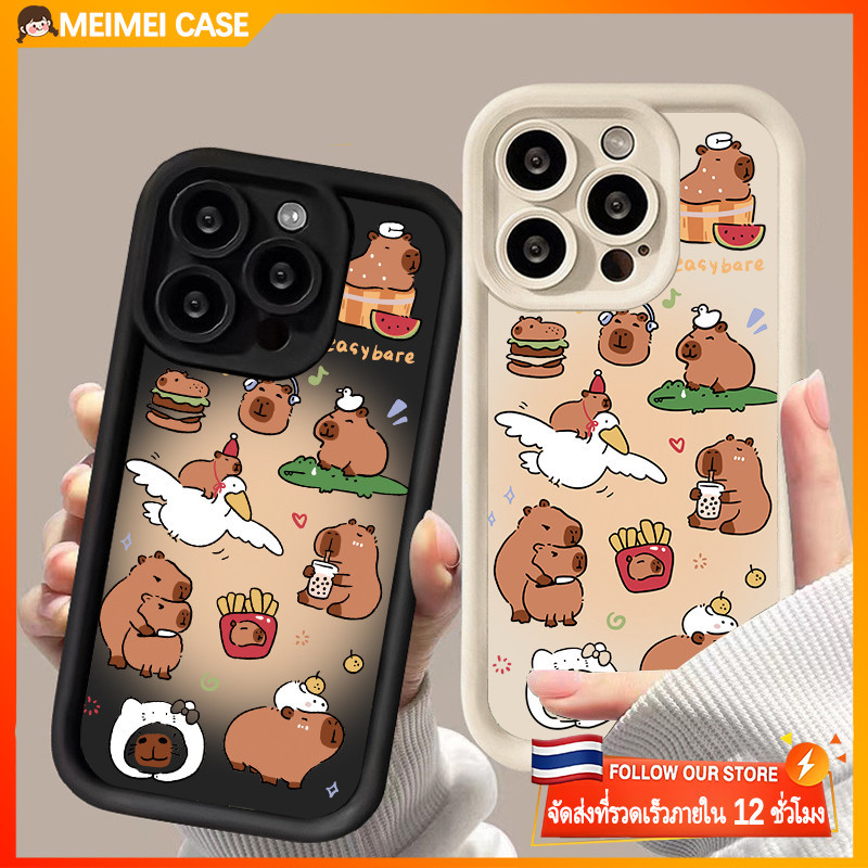 ใช้ได้กับ เคสโทรศัพท์ VIVO Y17 Y20 Y50 Y51 Y30 Y22 Y91 Y21 Y15 Y16 Y02 Y1S V29 V27 เปลือกกันกระแทก Capybara น่ารัก