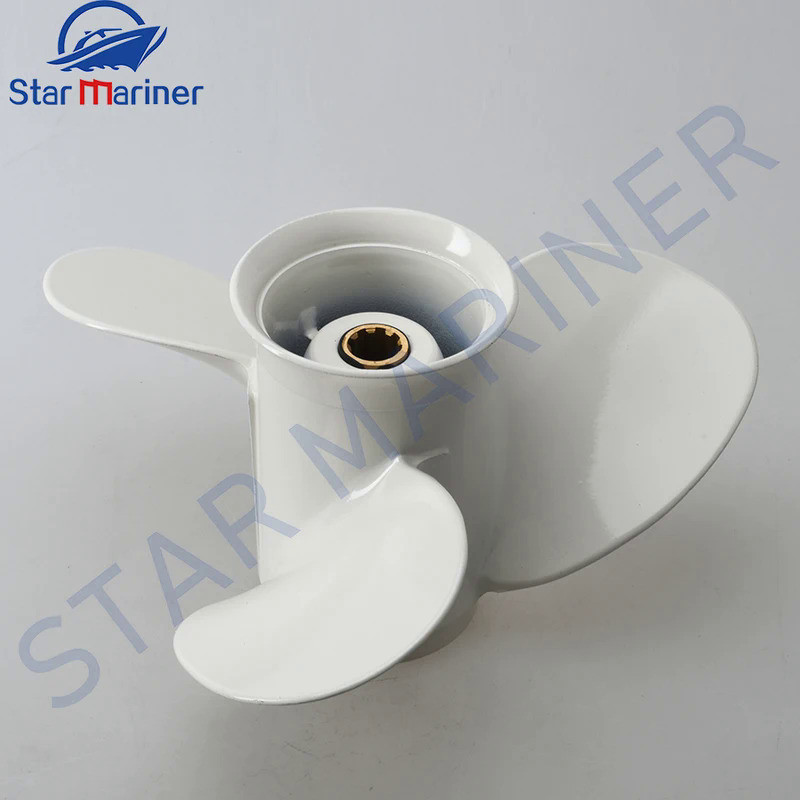 ใบพัด 9 1/4X10-J สําหรับ Yamaha Outboard Engine 9.9HP 15HP 63V-459-00-EL 3-Blade Marine ชิ้นส่วนเครื