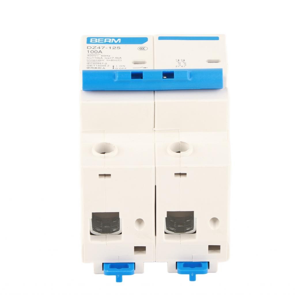 1 PC 400V 80/100/125A สวิตช์ป้องกันการรั่วไหล DZ47-125 2P Current Miniature