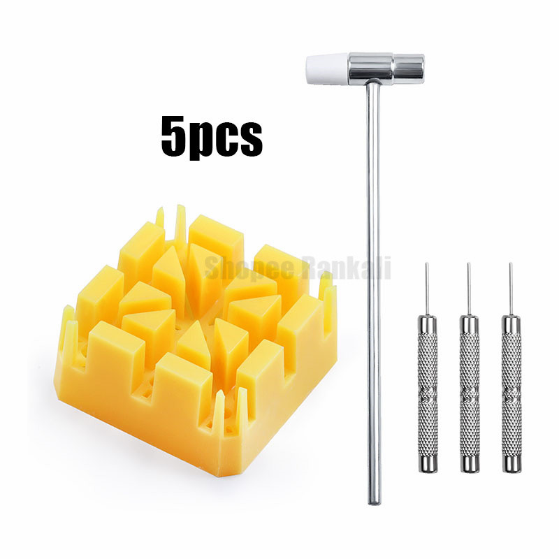 3/6/9 ชิ้นนาฬิกา Link Chain Removal เครื่องมือนาฬิกาปรับความยาวค้อน Punch Pins Strap Holder Kit นาฬิกาซ่อมเครื่องมือสําหรับช่างซ่อมนาฬิกา