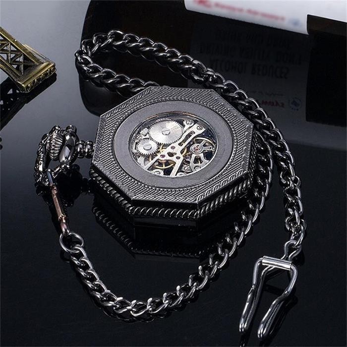 [คลังสินค้าพร้อม] Creative Retro Nostalgic Hollow Flip Mechanical Pocket Watch ชายหญิงตัวเลขโรมันของขวัญที่ไม่ซ้ํากันสร้อยคอนาฬิกา