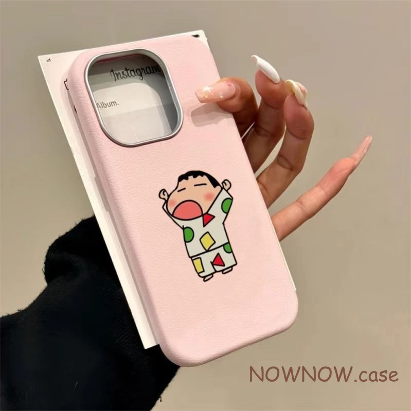 Iphone 16 15 14 13 12 11 Pro Max X XR XS Max 7 8 Plus INS น่ารักการ์ตูนดินสอสี Shin chan ตลกเคสโทรศัพท์ปกอ่อน