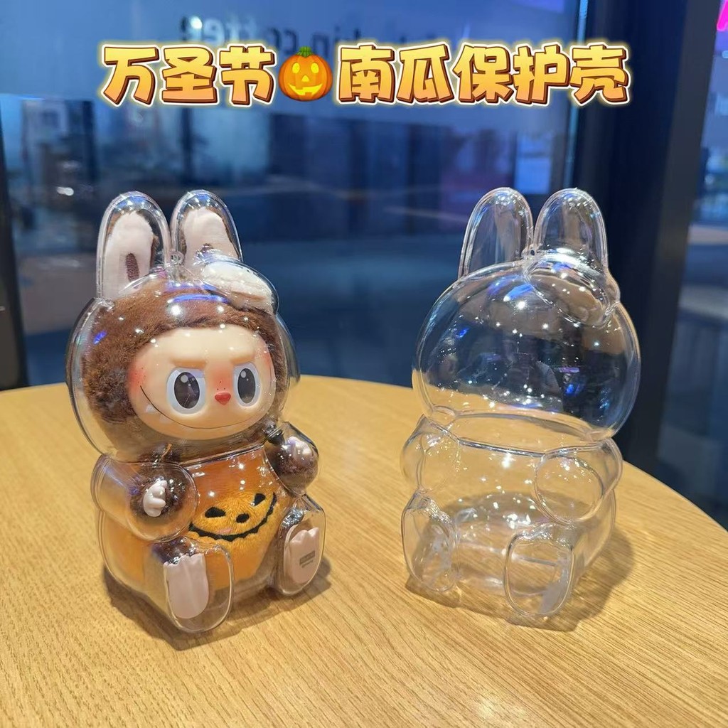 วันฮาโลวีน ฟักทอง Labubu V3เคสใสป้องกัน Labubu จี้กระเป๋าเป้ป้องกัน ชุดเสื้อผ้า อุปกรณ์พวงกุญแจ