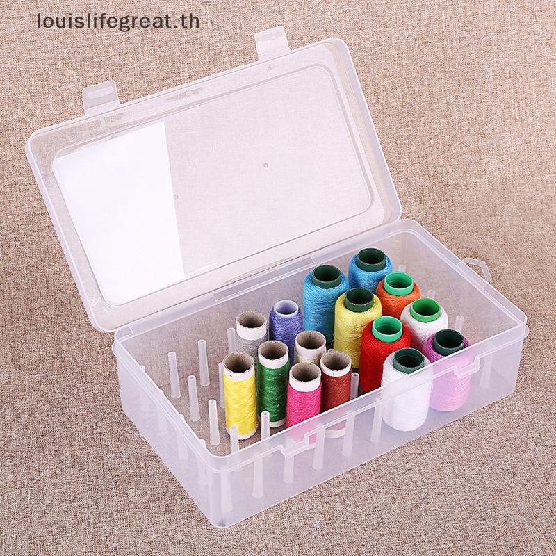 Louislifegreat เย็บด้ายกล่องเก็บ 42 ชิ้น Spools Bobbin กระเป๋าถือคอนเทนเนอร์ผู้ถือ Craft Spool จัดระเบียบกรณีเย็บกล่องเก็บใหม่