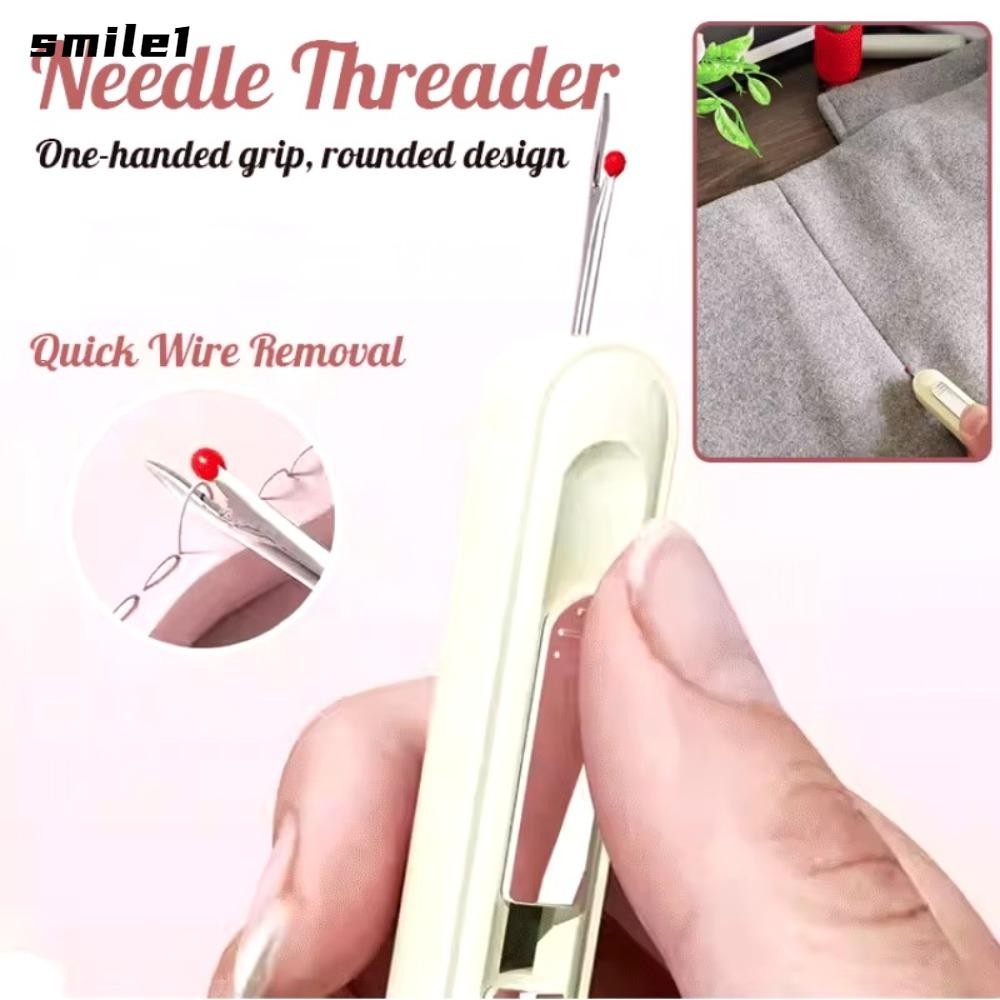 Smile Threading เข็ม Threader, เย็บปักถักร้อย Cross Stitch DIY อุปกรณ์เย็บผ้าเย็บมือเครื่องมือพิเศษ, Multifunctional Double Head เย็บปักถักร้อยเย็บตะเข็บ Ripper สําหรับผู้สูงอายุ