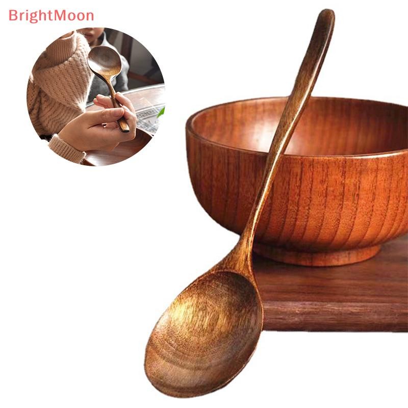 Brightmoon ช้อนช้อนซุปเป็นมิตรกับสิ่งแวดล้อมบนโต๊ะอาหาร Natural Ellipse Ladle Nice
