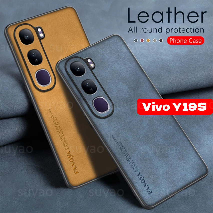 สําหรับvivo V50 Y19S Y200 V40 Lite 2024 เคสโทรศัพท์หรูหราMatteหนังปลอกVivoY19S VivoY200 Proง่ายกันกร