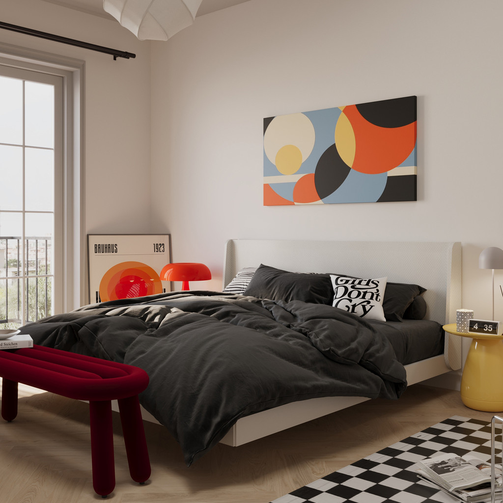 SB Design Square เตียงขนาด 6 ฟุต รุ่น Keith สีขาว (192x210x93 ซม.) แบรนด์ SB FURNITURE
