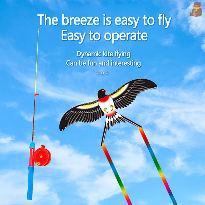 [TA] 1 ชุดเด็ก Kite ของเล่นการ์ตูน Swallow Goldfish Parrot Eagle Butterfly Kite พร้อมที่จับ String เด็ก Flying Kite ของเล่นกลางแจ้ง TH