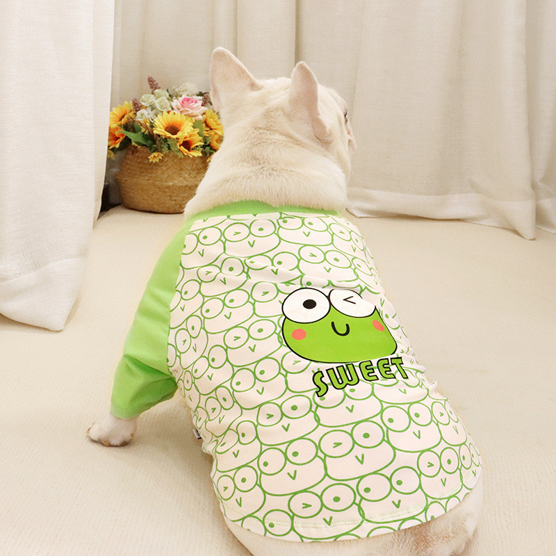 GOU-HOME ชุดหมา หรับ French Bulldog ฤดูใบไม้ร่วงและฤดูหนาวสไตล์ Abrasionproof วัสดุผ้าฝ้าย