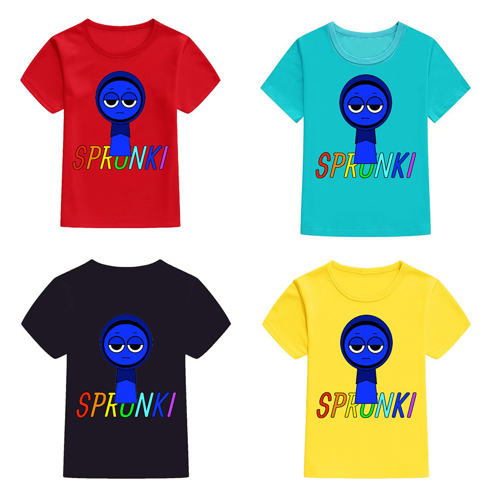 Mingyuan sprunki jevin เสื้อยืดเสื้อยืดลำลองแขนสั้นหลวม unisex วัยรุ่น TEE TOP