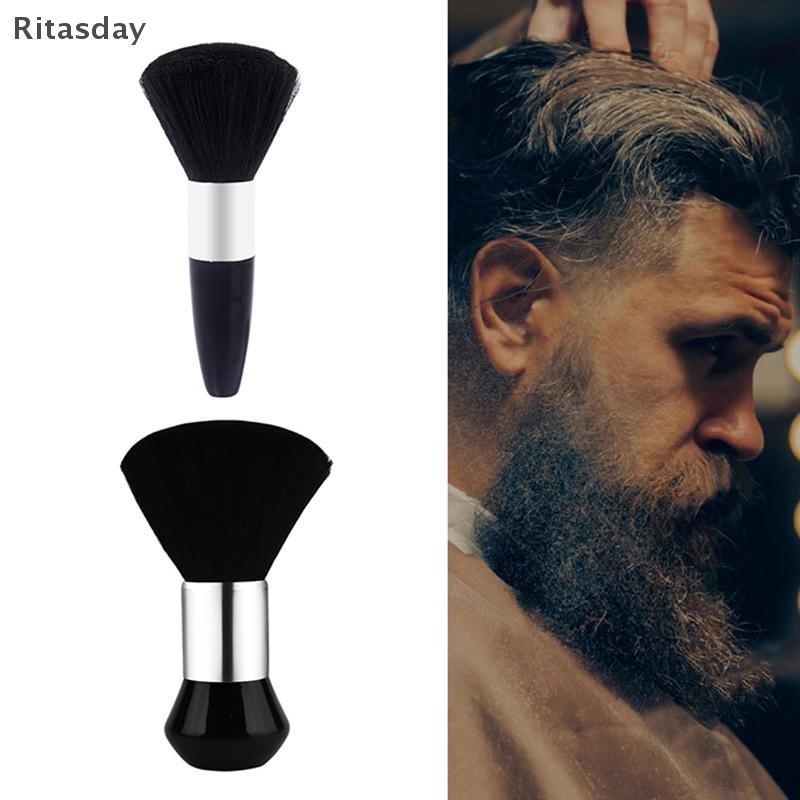 Ritasday 1PC นุ่มคอ Face Duster ตัดผมสีดําเคราแปรงผมทําความสะอาด Hairbrush Salon Cutg จัดแต่งทรงผมเครื่องมือแต่งหน้าใหม่