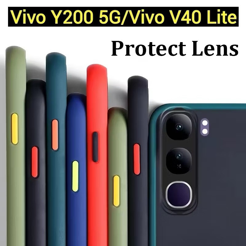 เคสขอบนิ่มหลังแข็งขุ่นแบบคลุมกล้อง สำหรับรุ่น Vivo Y200 5G