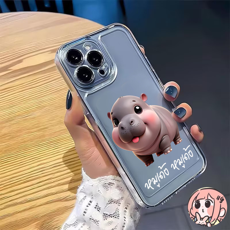 เทรนด์แฟชั่น หมูเด้งสุดน่ารัก เข้ากันได้สำหรับ เคสไอโฟน 14 15 13 12 11 Pro Max XR X XS Max 6 6s 7 8 Plus SE 2020ปกอ่อนใส