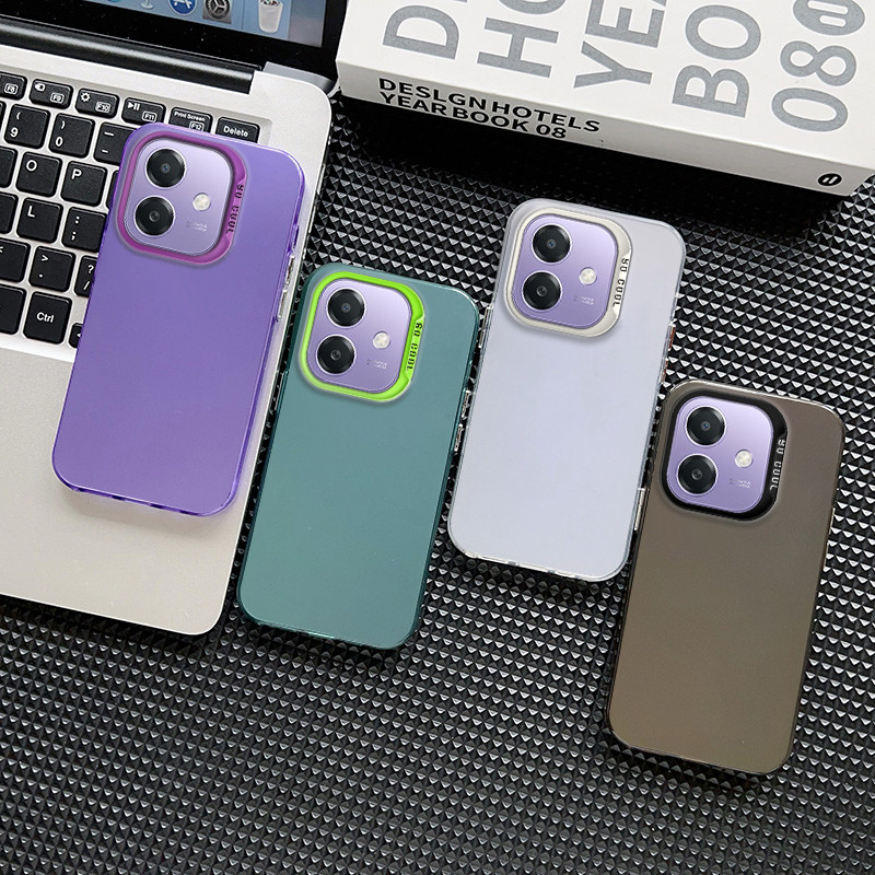 เคส OPPO A3,A3X,เคสแข็ง,เคสมินิมอล,สีทึบ,เคสกันตก