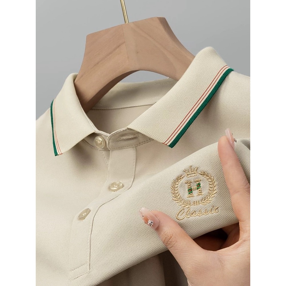 MANMAN เสื้อเชิ้ตผู้ชาย ธุรกิจ เสื้อคอปก ลำลอง แบบหลวม เย็บติดกัน แมทช์ลุคง่าย - รูปที่ 6