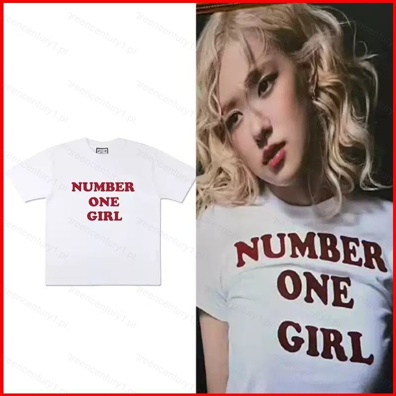 Ys BLACKPINK ROSE เพลงใหม่ NUMBER ONE GIRL เสื้อยืดฤดูร้อนสไตล์เดียวกันเสื้อแขนสั้นอนิเมะ