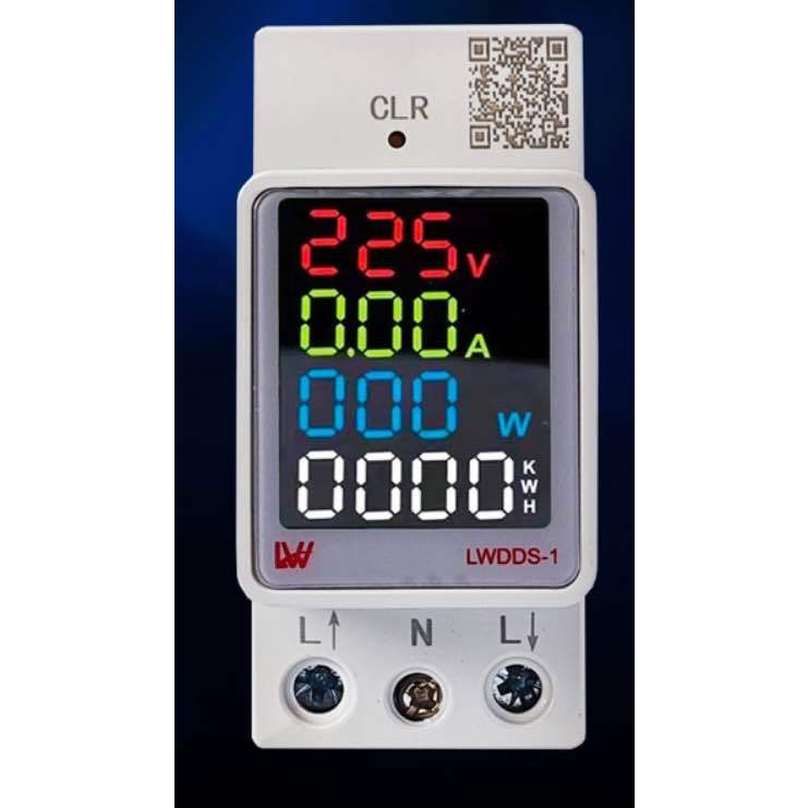 LCD ดิจิตอลมิเตอร์ไฟฟ้า AC  DIN Rail KWh Counter 5(100) 1 เฟส 2-Pin 2P DIN Rail