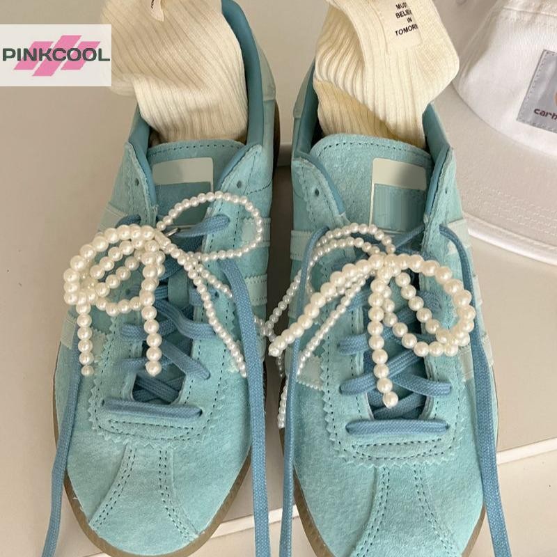 Pinkcool 1PC Handmade รองเท้าคลิป Double Layered Pearl ลูกปัด Bowknot Charm รองเท้าหัวเข็มขัดตกแต่งกระเป๋าจี้ Bow Key Chain อุปกรณ์เสริม HOT