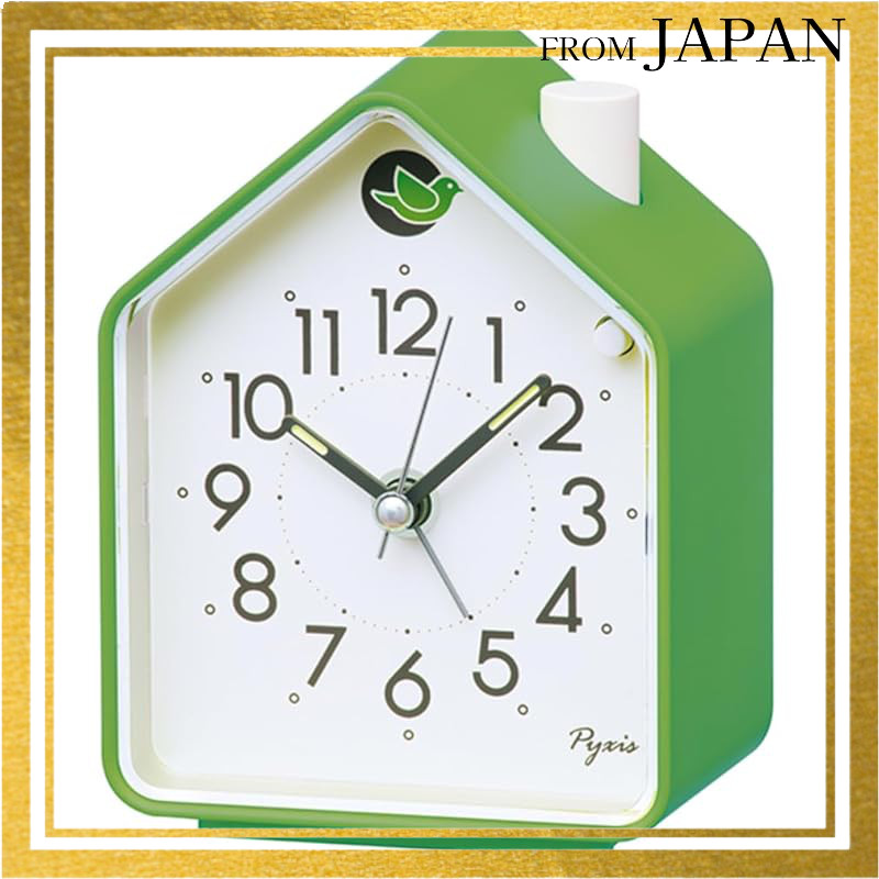 Seiko Clock Alarm Clock Table Clock Analog Green 110×86×63mm PYXIS NR452MDirect from Japan
