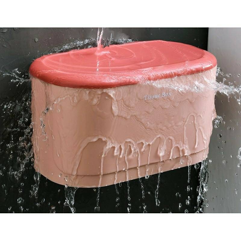 🛀กล่องใส่ทิชชู่ กล่องใส่กระดาษชำระ ติดผนังไม่ต้องเจาะ กันน้ำ ใส่ได้ทั้งทิชชู่แบบม้วนและแบบแผ่น🛀 #S-0007 - รูปที่ 5