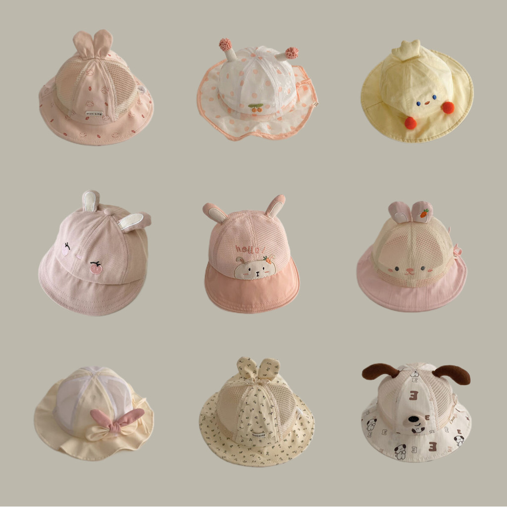 หมวกทรงหวานสำหรับเด็กอายุ 0-3 ปี ออกแบบเหมือนเจ้าหญิง มาพร้อมตาข่ายระบายอากาศและม่านบังแดด