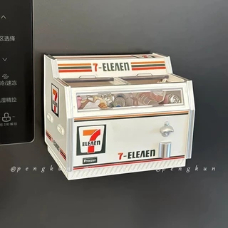 711 ร้านสะดวกซื้อตู้เย็นสติ๊กเกอร์แม่เหล็กตู้แช่แข็งซูเปอร์มาร์เก็ตรุ่น 3ง สามมิติส่องสว่างบ้านบรรยากาศตกแต่งเครื่องปร