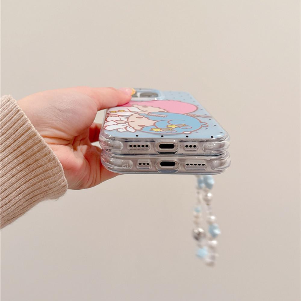 Ins อะนิเมะน่ารัก Sanrio Little Twin Stars เคสโทรศัพท์ Blue Star Love Heart ลูกปัดสําหรับ IPhone 16 Pro Max 16 Pro 16 15 14 Pro Max 13 รอบขอบกันกระแทก Hard IMD ฝาหลัง ราคา ถูกที่สุด ดีลบีเคเค แกลเลอรีภาพที่ 9