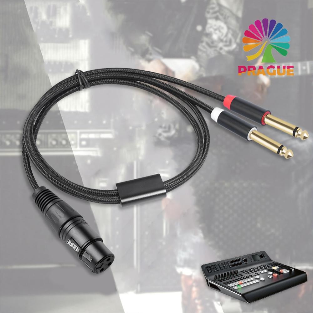 ประโยชน์ 1/2/3M Audio Y Splitter Cords ทนทานสําหรับไมโครโฟน Mixer Amplifier SN9F [prague.th]