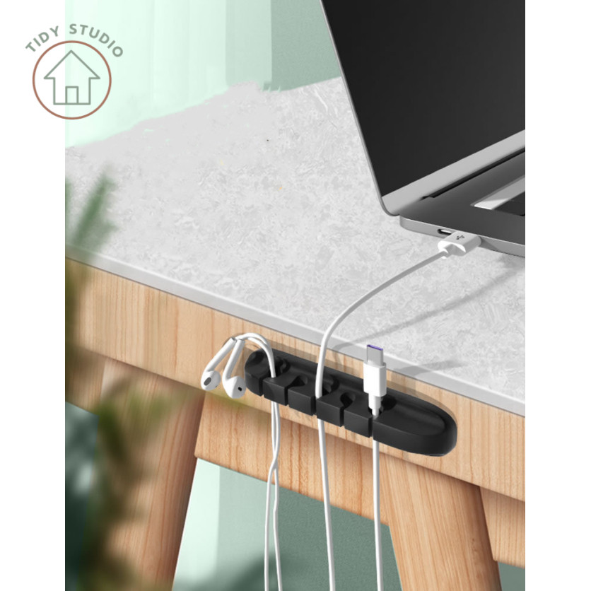 ที่เก็บสายไฟอเนกประสงค์ 5 ช่อง เก็บสายusb อุปกรณ์จัดเก็บติดผนัง ที่แขวนสายติดผนัง