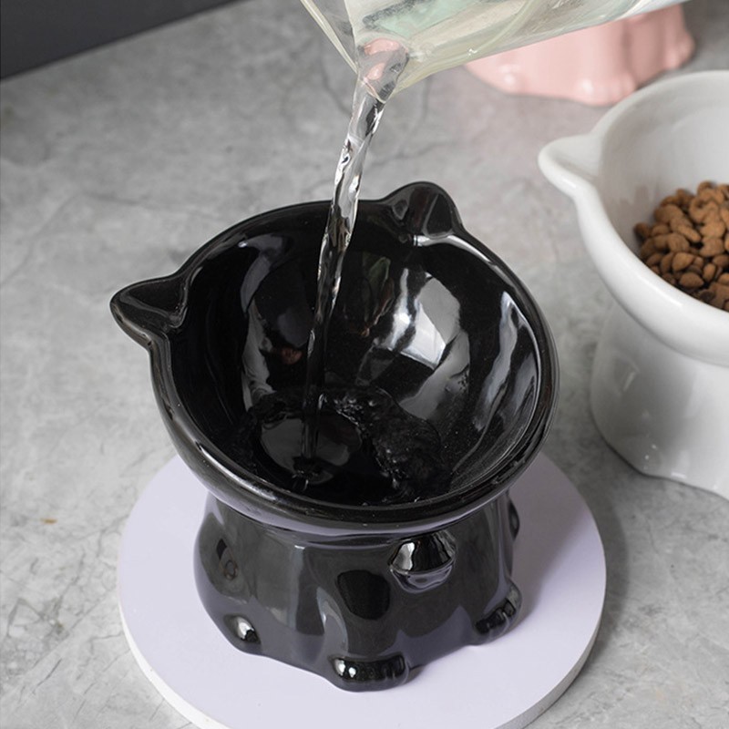 🐾 จัดส่งในกรุงเทพฯ 🐾ชามอาหารแมวเซรามิค ชามอาหารสัตว์เลี้ยง ชามทรงสูง ป้องกันการพลิกคว่ํา สุนัข แมว