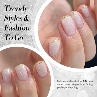 【Local】BORN PRETTY Snowflake Sequins เล็บเจลสีขาว Snowlight Glitter Effect สะท้อนแสง UV เจลเล็บเคลือบเงา Salon Home DIY 10ml