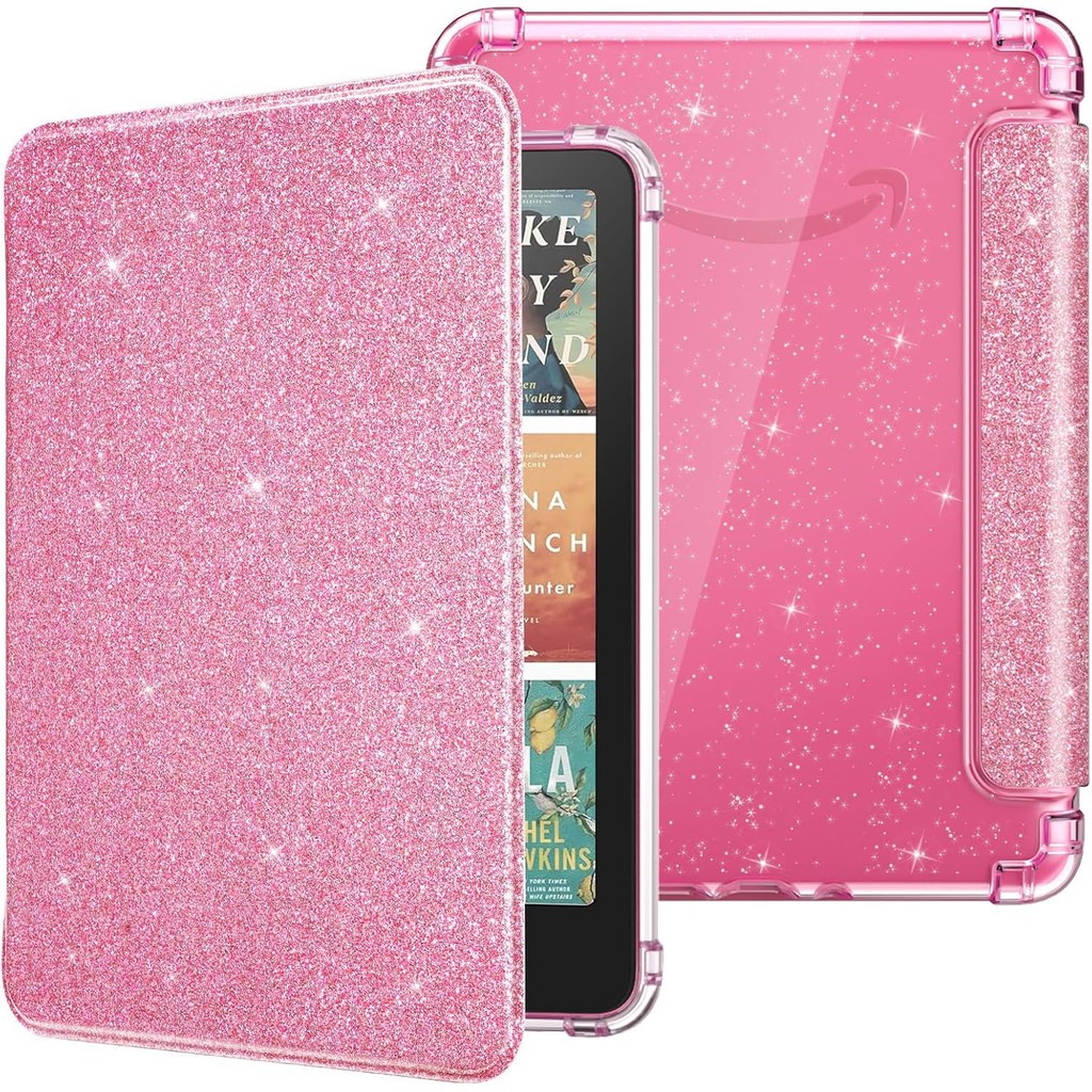 Moko สําหรับ 7 " Kindle Paperwhite 2024 12th Gen & Kindle Colorsoft Signature Edition 2024 Clear Soft ยืดหยุ่น Glitter TPU โปร่งใสปกหลัง Light Shell พร้อม Auto Wake/Sleep