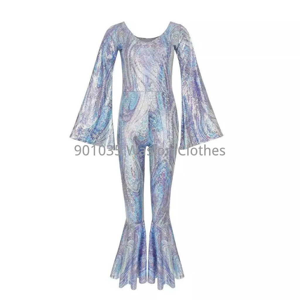 ผู้หญิง Vintage 70s 80s Rock Disco ชุด Hippie เครื่องแต่งกาย 60 70 วันเกิดชุด 1970s Prom เลื่อมชุด P